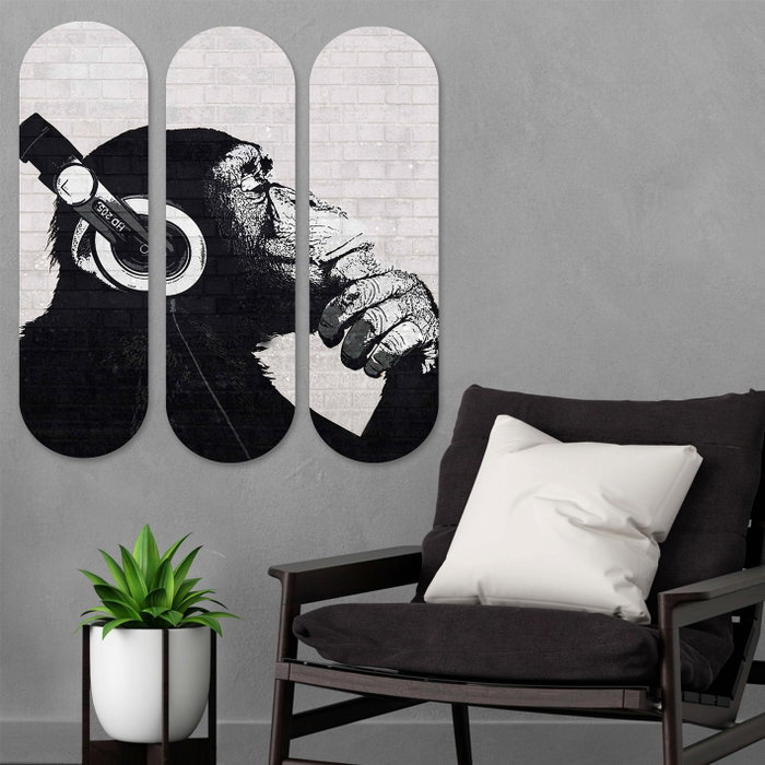 Wallity Cuadro Decorativo de MDF Multicolor (3 Piezas)